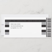 Concert Ticket Invitation in Black White and Gray (Back)
