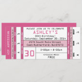 Concert Ticket Invitation Pink (Front/Back)