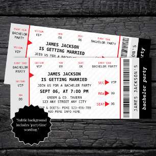 Concert Ticket Music Bachelor Party Invitation
