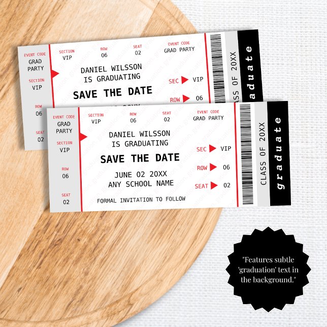 Concert Ticket Music Gig Unique Graduation 2026 Save The Date (Concert Ticket Music Gig Unique Graduation 2025 Save The Date)