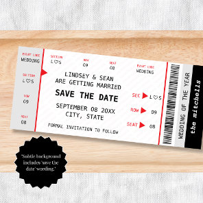 Concert Ticket Music Gig Unique Wedding Save The Date