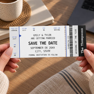 Concert Ticket Music Tear Off Blue Save The Date