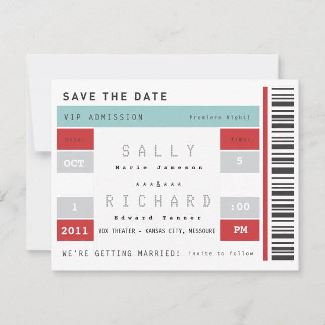 Concert Ticket Save the Date (Front)