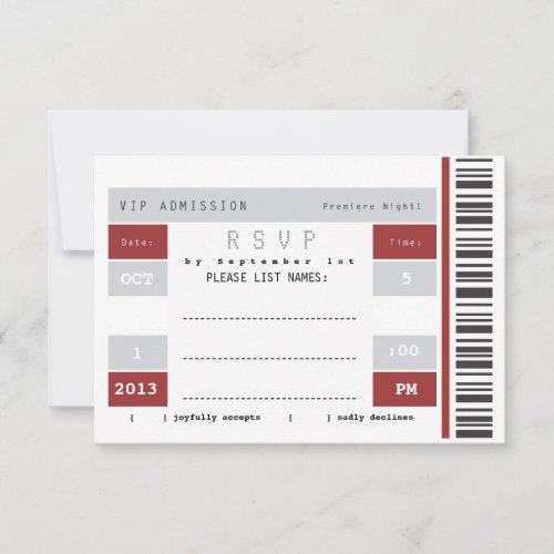 Concert Ticket Stub RSVP