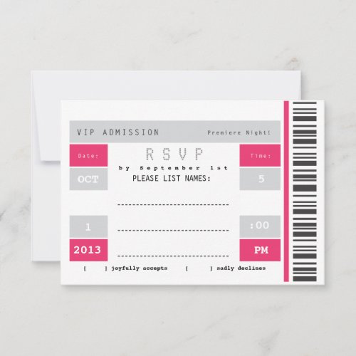 Concert Ticket Stub RSVP