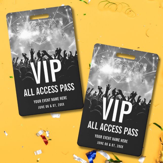 Concert Ticket VIP All Access Pass Black White Badge (Creator Uploaded)