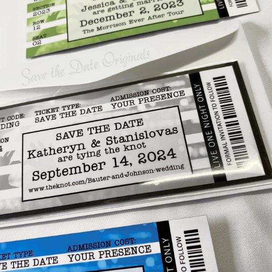 Concert Ticket Wedding Save The Date Magnet (Envelope+)
