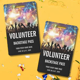 Concert Volunteer All Access Pass  Badge