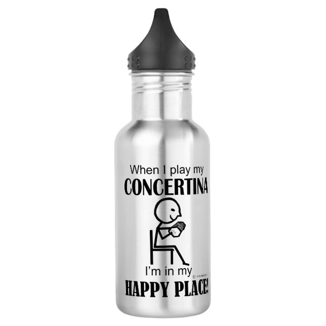 Concertina Happy Place Stainless Steel Water Bottle (Left)