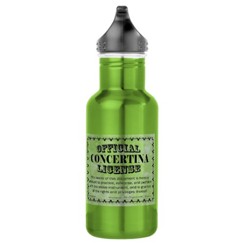 Concertina License Stainless Steel Water Bottle