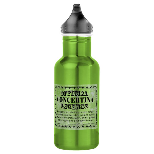 Concertina License Stainless Steel Water Bottle (Right)