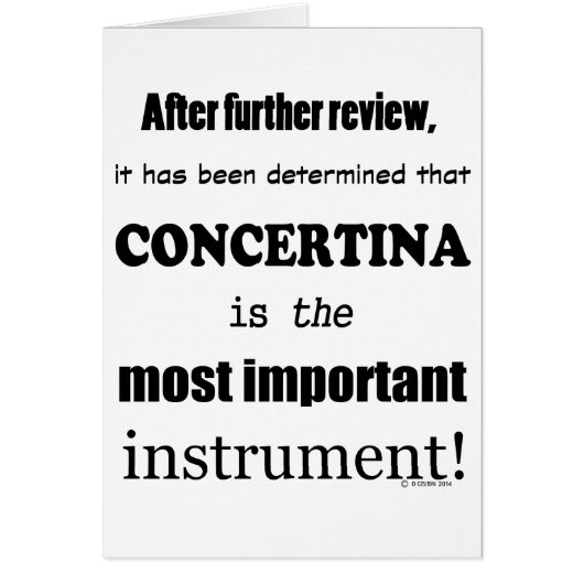 Concertina Most Important Instrument Cards (Front)