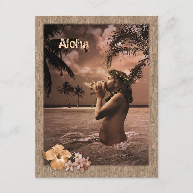 Conch Blowing Postcard (Front)