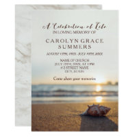 Conch on Beach Celebration of Life Invitation