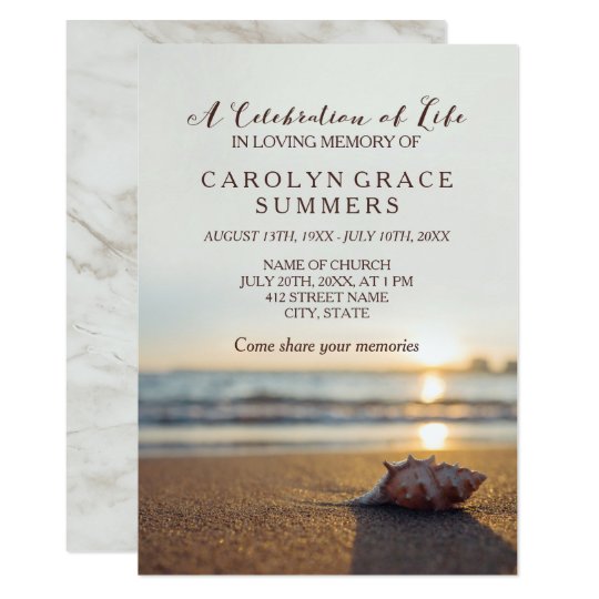 conch-on-beach-celebration-of-life-invitation-zazzle