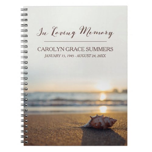 Conch on Beach In Loving Memory Guestbook Notebook