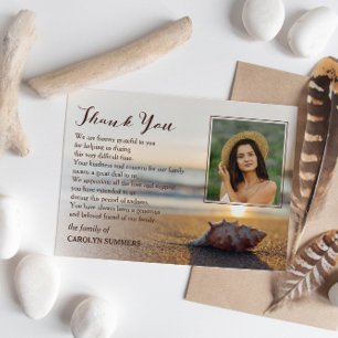 Conch on Beach   Photo Sympathy Thank You Card