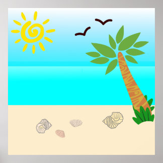 conch on the beach poster