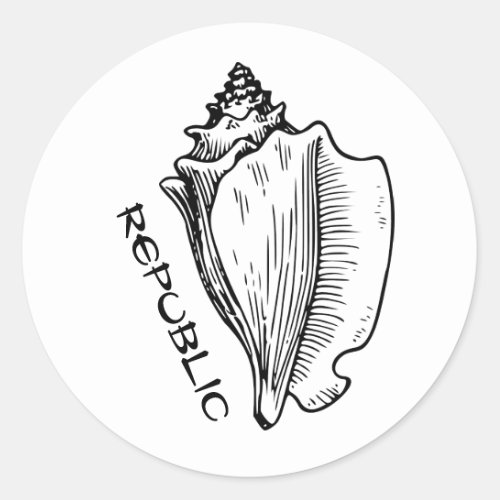 Conch Republic Classic Round Sticker