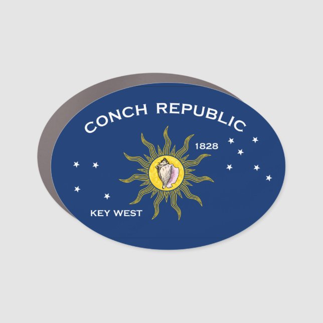 Conch Republic Flag Car Magnet (Front)