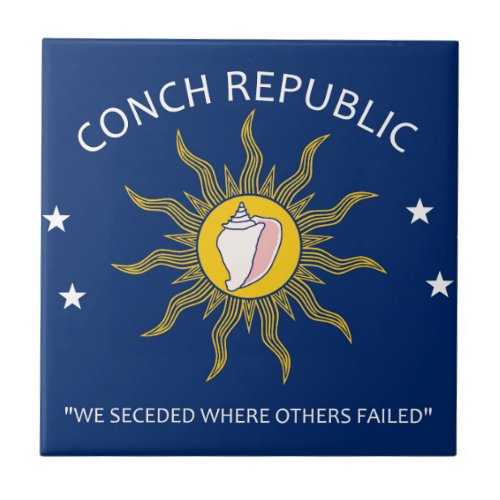 Conch Republic Flag Ceramic Tile