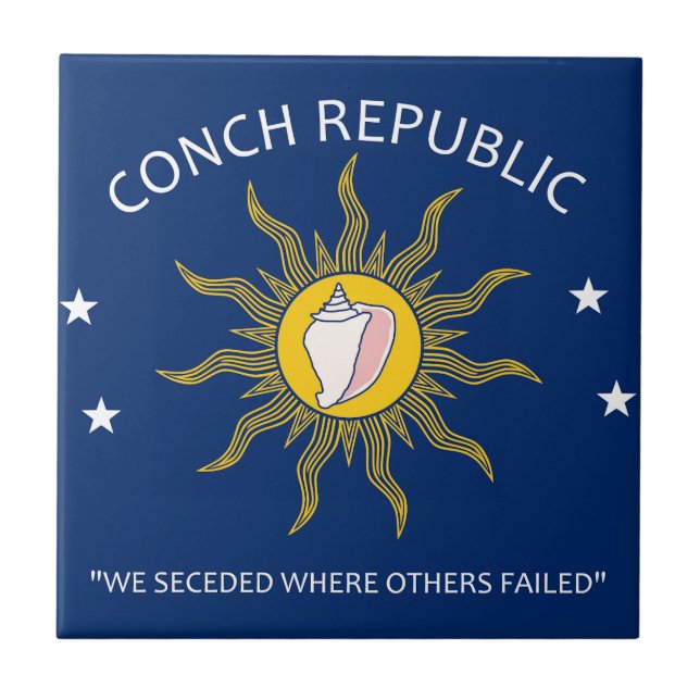 Conch Republic Flag Ceramic Tile (Front)