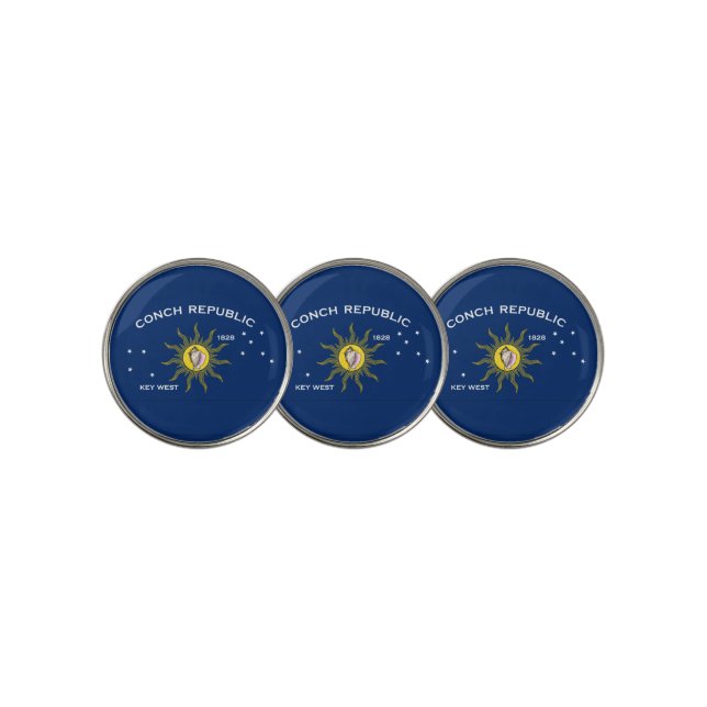 Conch Republic Flag Golf Ball Marker (3 Up)