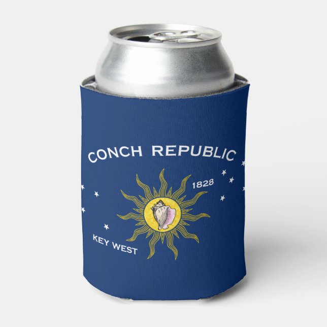 Conch Republic Flag Key West Florida Can Cooler (Can Front)
