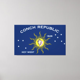 Conch Republic Flag Key West Florida Canvas Print