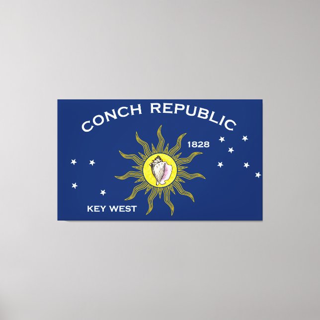 Conch Republic Flag Key West Florida Canvas Print (Front)