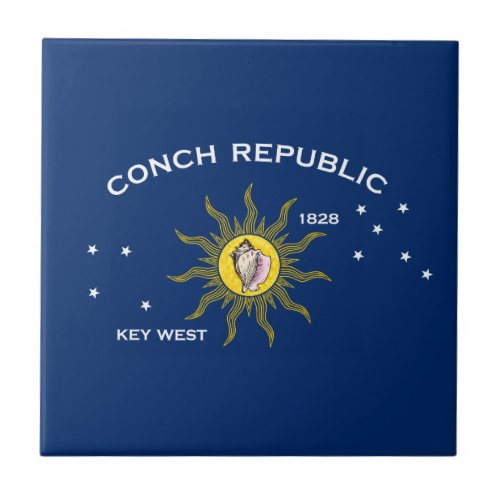 Conch Republic Flag Key West Florida Ceramic Tile