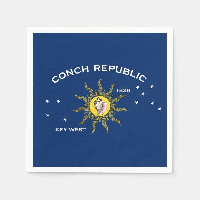 Conch Republic Flag Key West Florida Napkins (Front)
