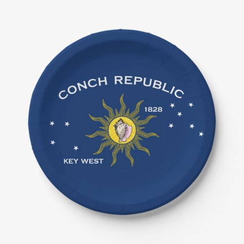 Conch Republic Flag Key West Florida Paper Plates
