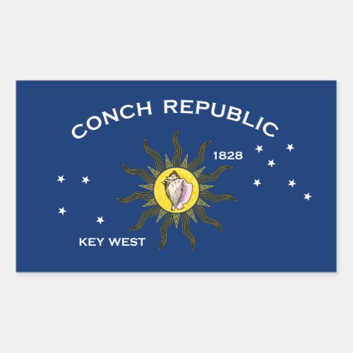 Conch Republic Flag Key West Florida Rectangular Sticker
