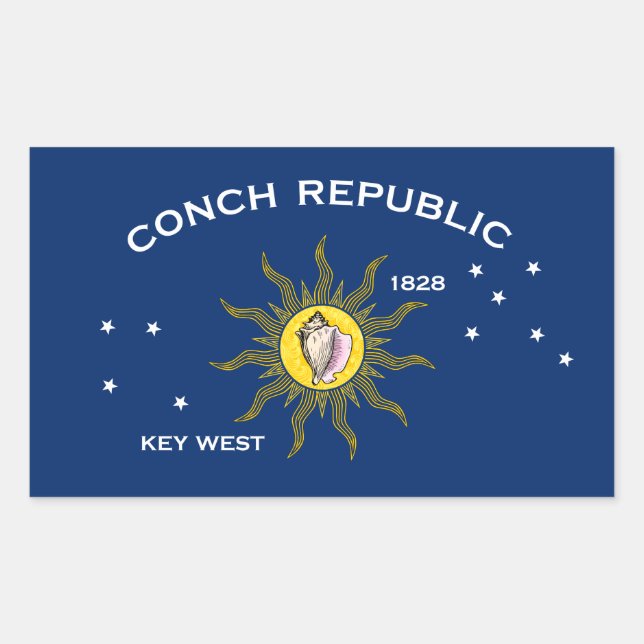 Conch Republic Flag Key West Florida Rectangular Sticker (Front)