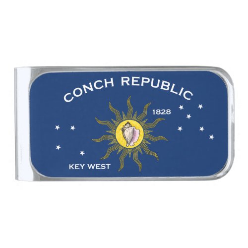 Conch Republic Flag Key West Florida Silver Finish Money Clip