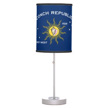 Conch Republic Flag Key West Florida Table Lamp by FlagGallery at Zazzle