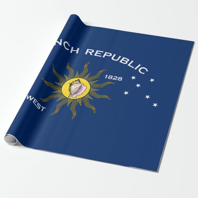 Conch Republic Flag Key West Florida Wrapping Paper (Unrolled)