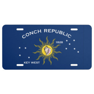 Conch Republic Flag License Plate