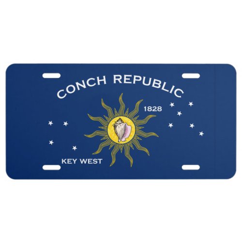 Conch Republic Flag License Plate