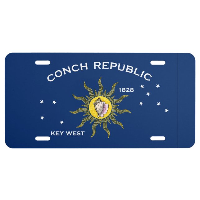Conch Republic Flag License Plate (Front)