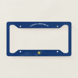 Conch Republic Flag License Plate Frame