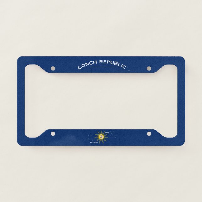 Conch Republic Flag License Plate Frame (Front)