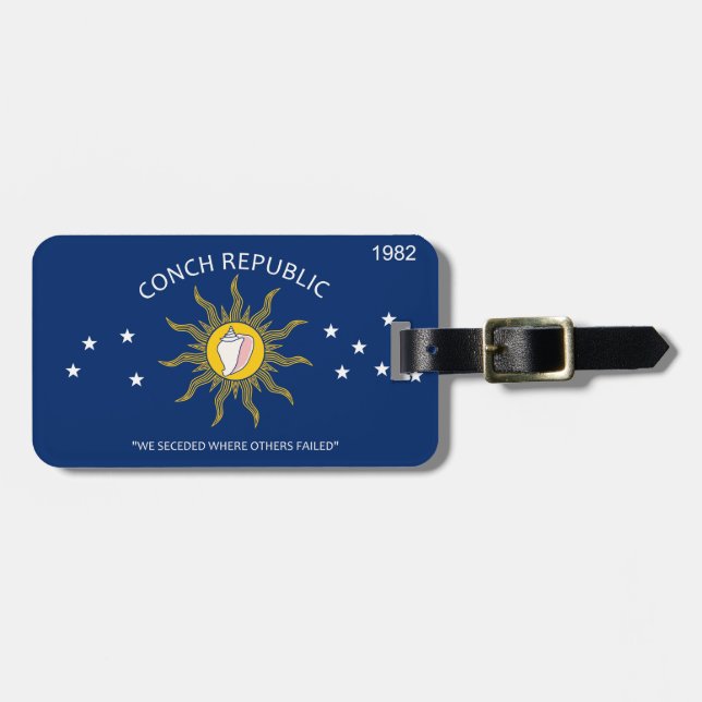 Conch Republic Flag Luggage Tag (Front Horizontal)