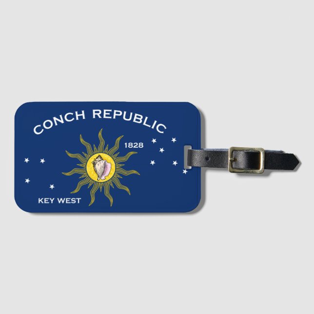 Conch Republic Flag Luggage Tag (Front Horizontal)