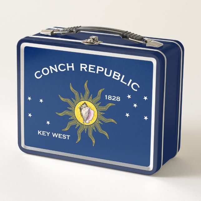 Conch Republic Flag Metal Lunch Box (Front)