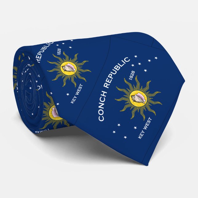 Conch Republic Flag Neck Tie (Rolled)