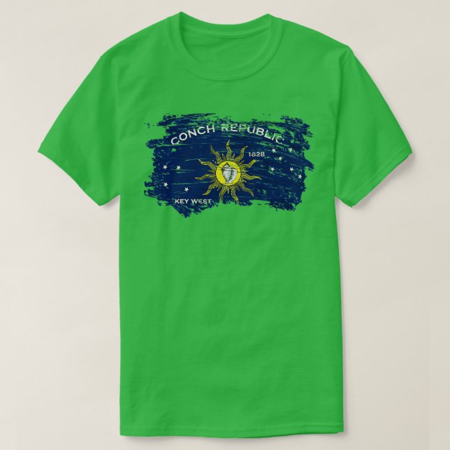 Conch Republic Flag TShirt 1 (Design Front)