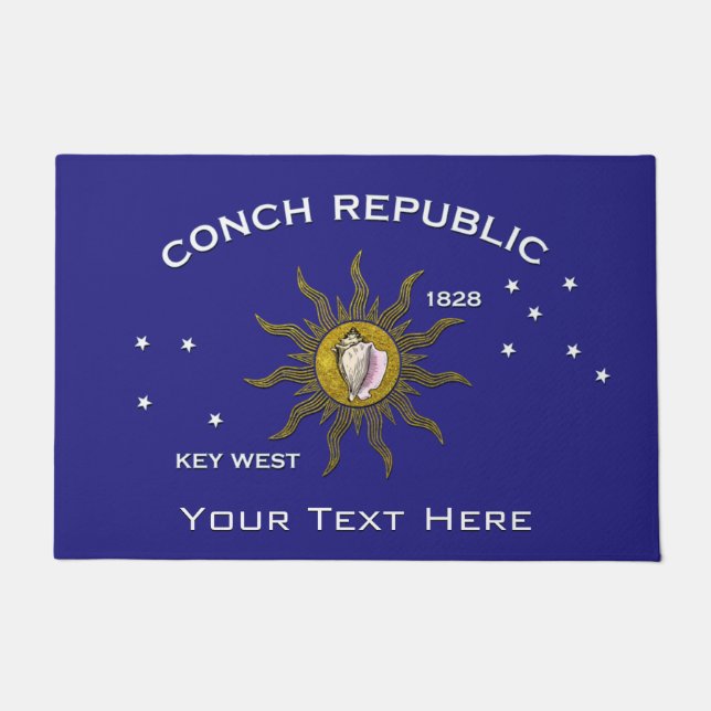 Conch Republic Key West Personalize Doormat (Front)