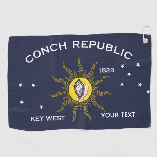 Conch Republic Key West Your Text Golf Towel